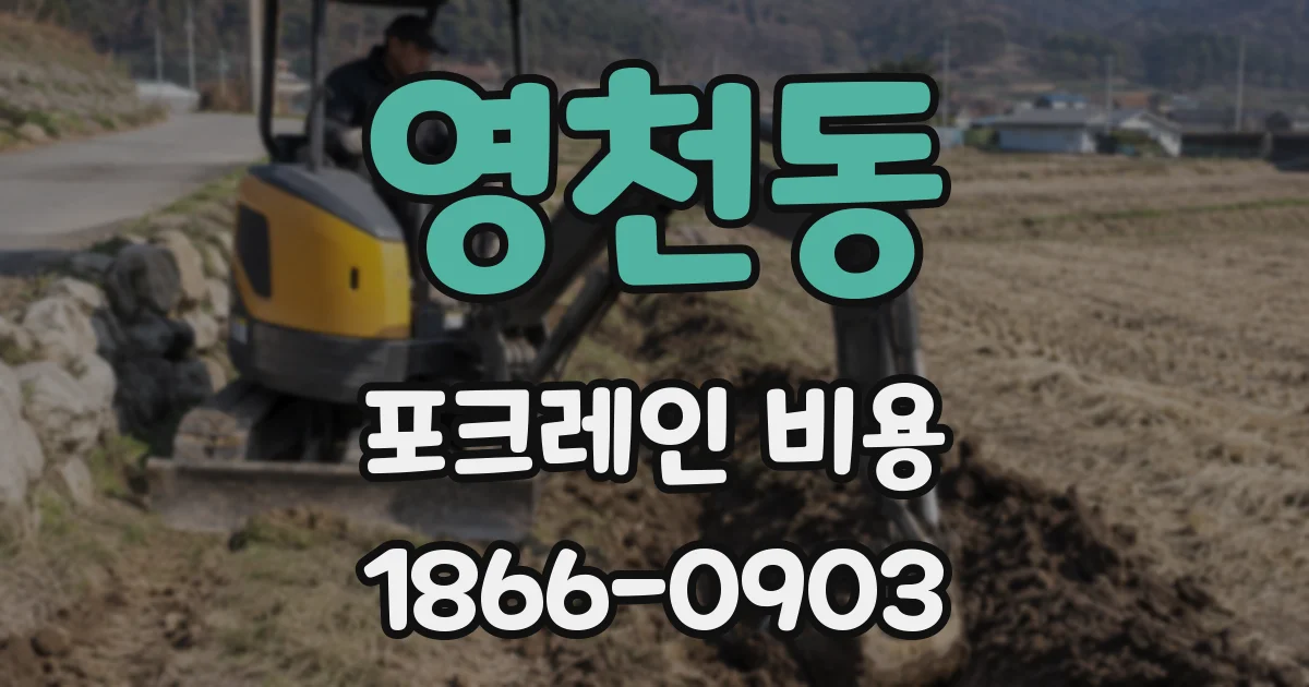 영천동 포크레인 비용