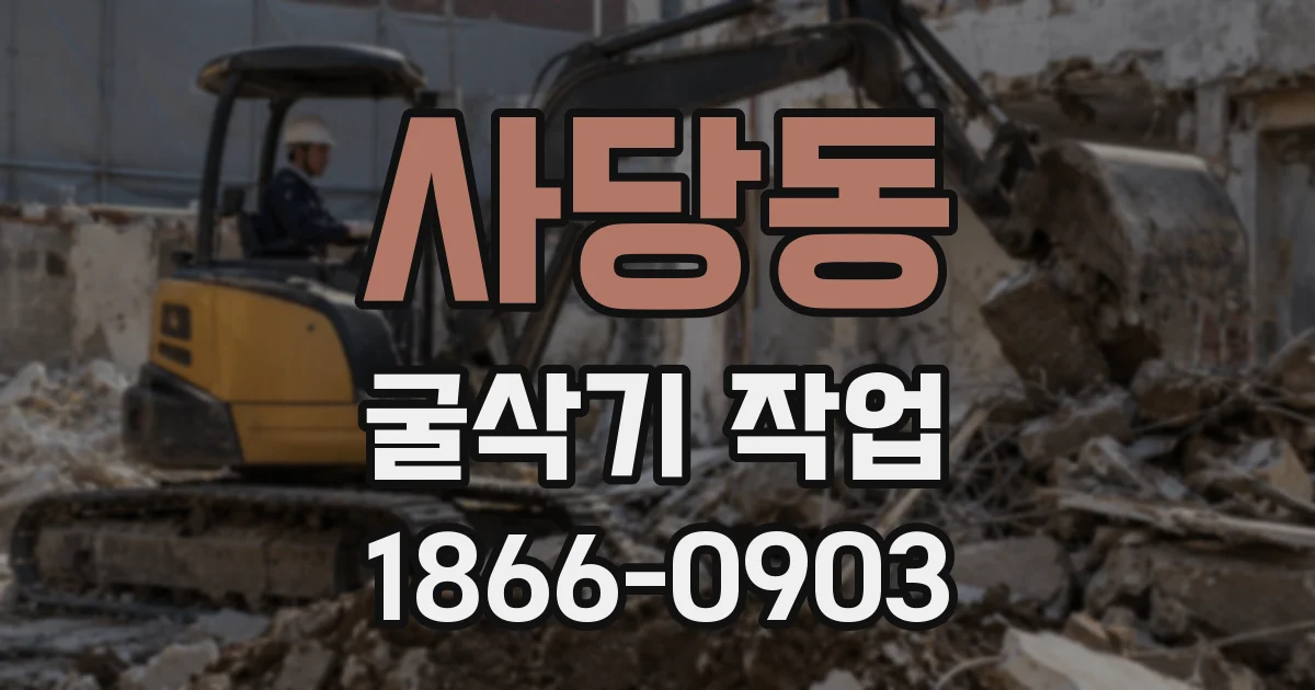 사당동 굴삭기 작업
