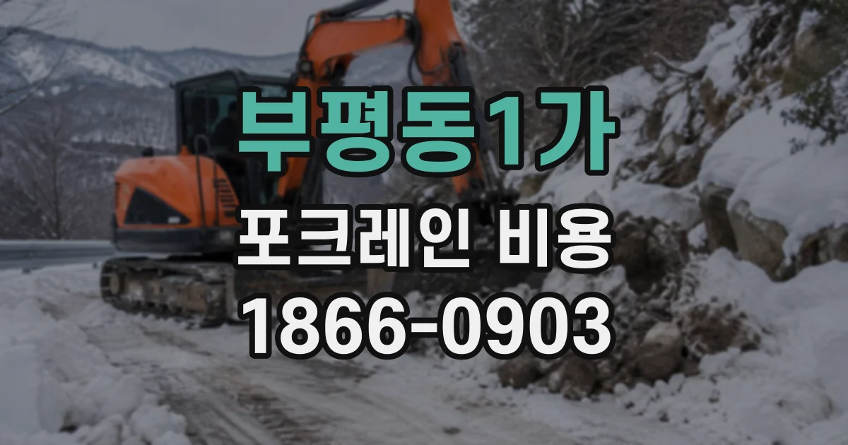 부평동1가 포크레인비용