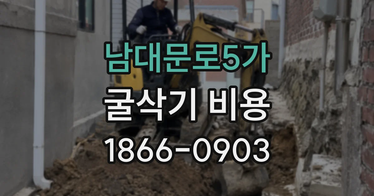 남대문로5가 굴삭기 비용