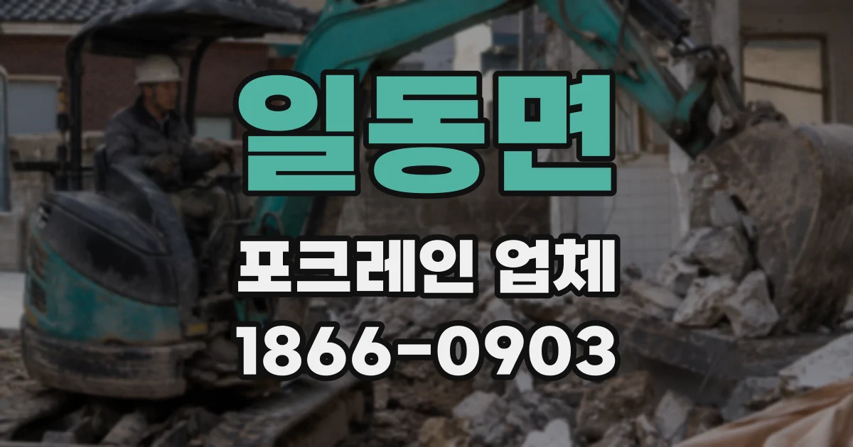 일동면 포크레인 업체