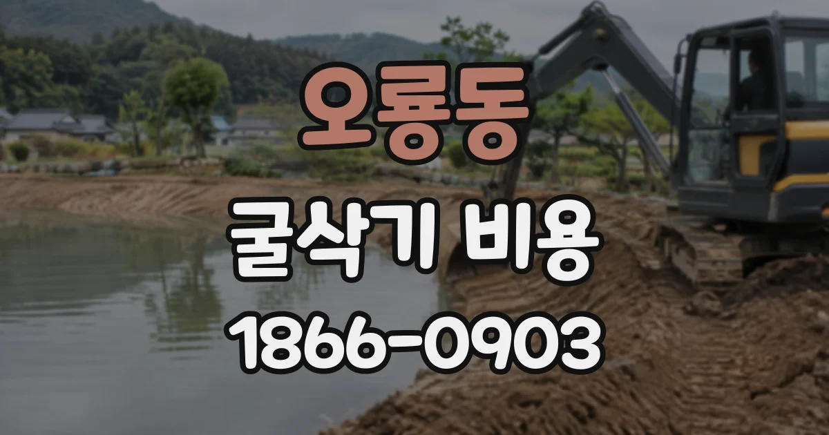 오룡동 굴삭기비용