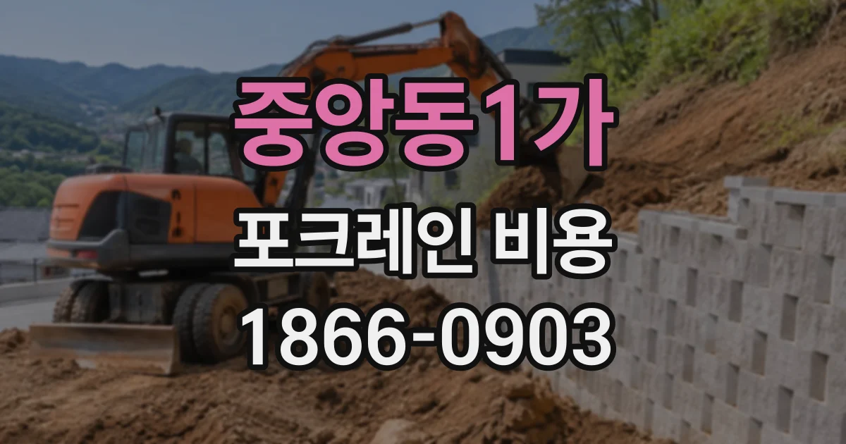 중앙동1가 포크레인비용