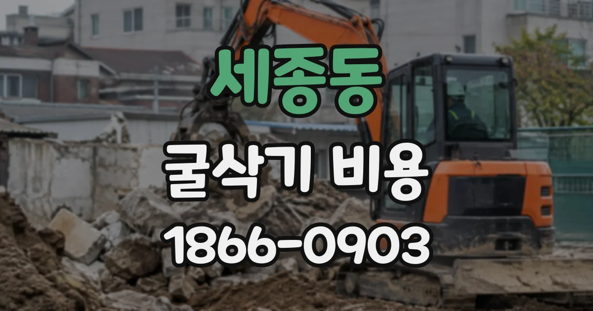 세종동 굴삭기비용