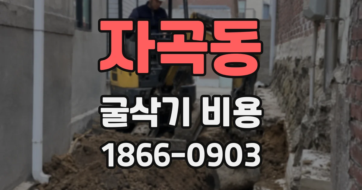 자곡동 굴삭기 비용