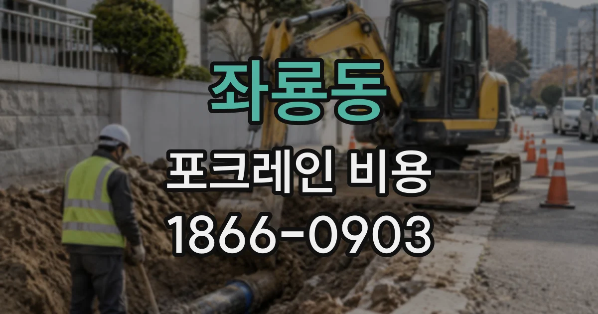 좌룡동 포크레인비용