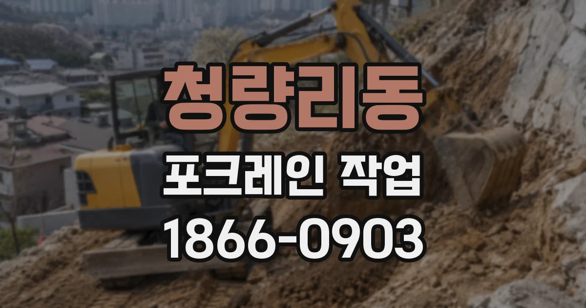 청량리동 포크레인 작업