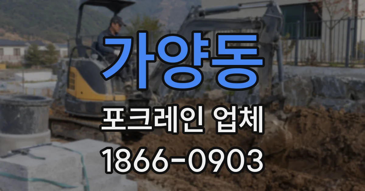 가양동 포크레인 업체
