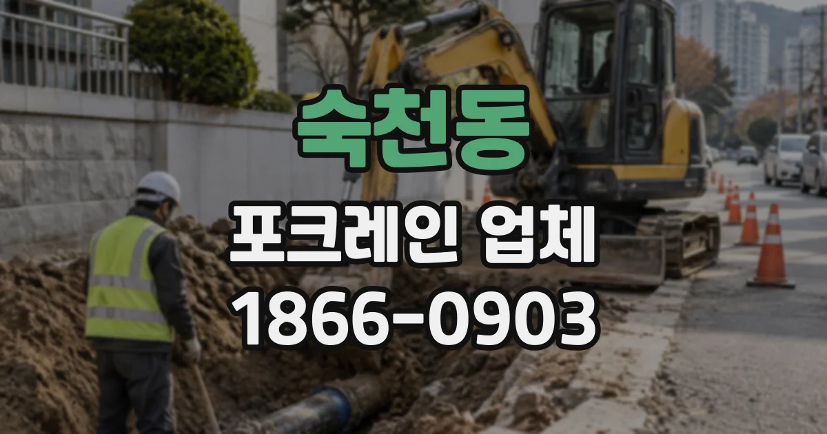 숙천동 포크레인업체
