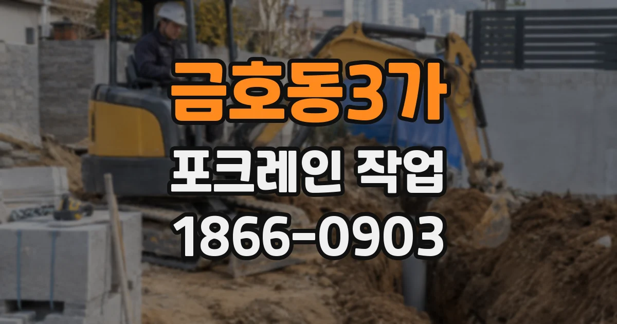 금호동3가 포크레인 작업