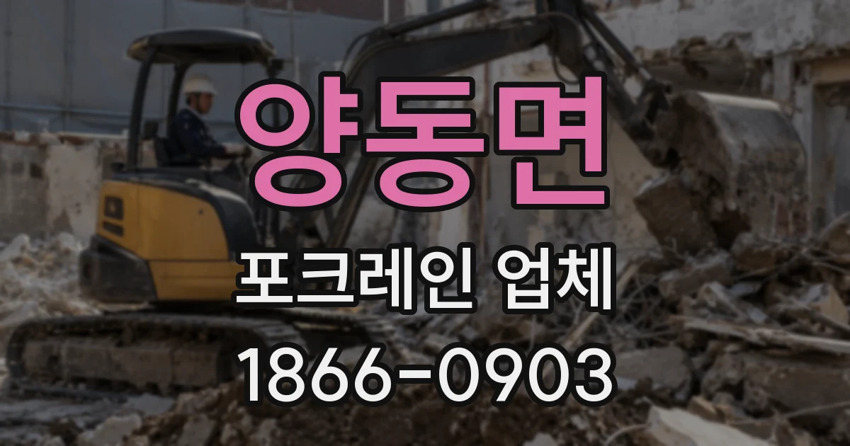양동면 포크레인 업체