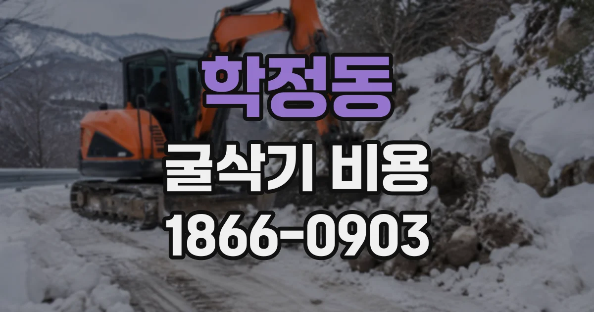 학정동 굴삭기비용