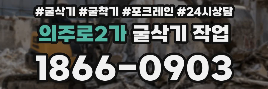 의주로2가 굴삭기 작업