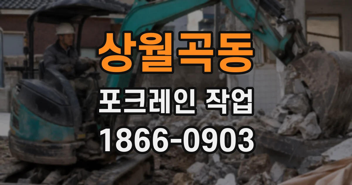 상월곡동 포크레인 작업