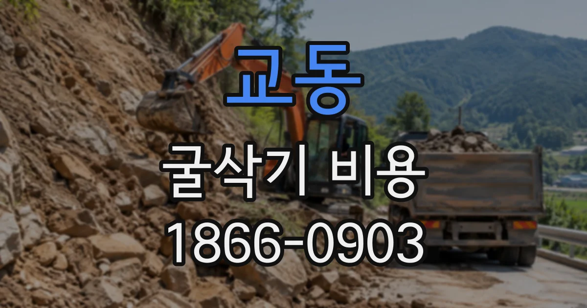 교동 굴삭기비용 미니부터 대형까지 장비 종류별 견적 비교