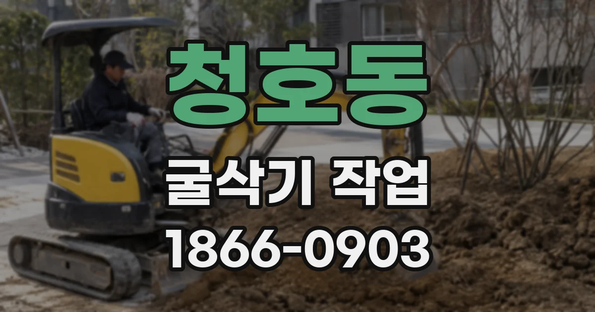 청호동 굴삭기 작업