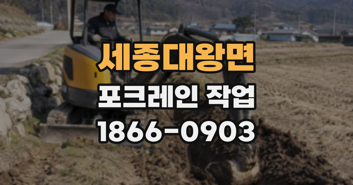 세종대왕면 포크레인 작업