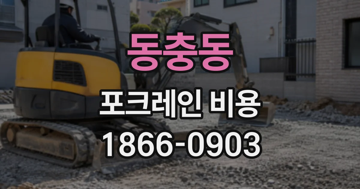동충동 포크레인비용