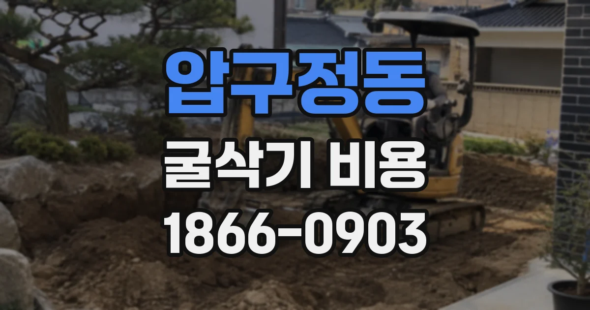 압구정동 굴삭기 비용
