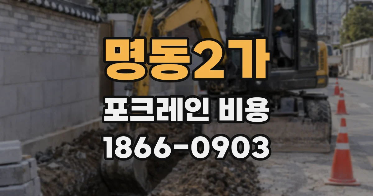 명동2가 포크레인 비용