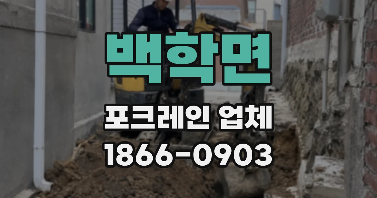 백학면 포크레인 업체