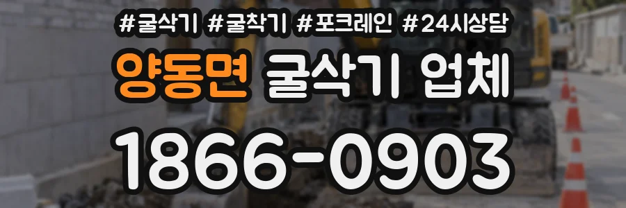 양동면 굴삭기 업체