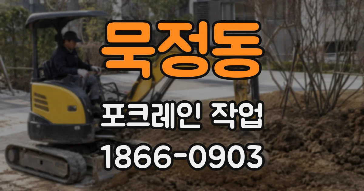 묵정동 포크레인 작업