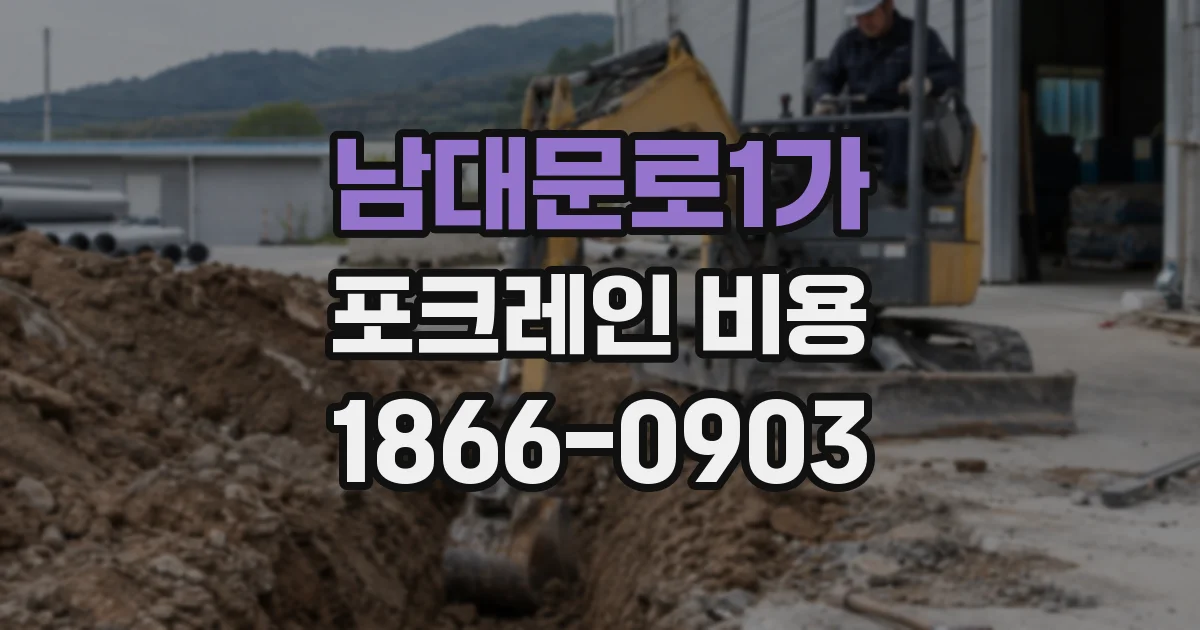 남대문로1가 포크레인 비용