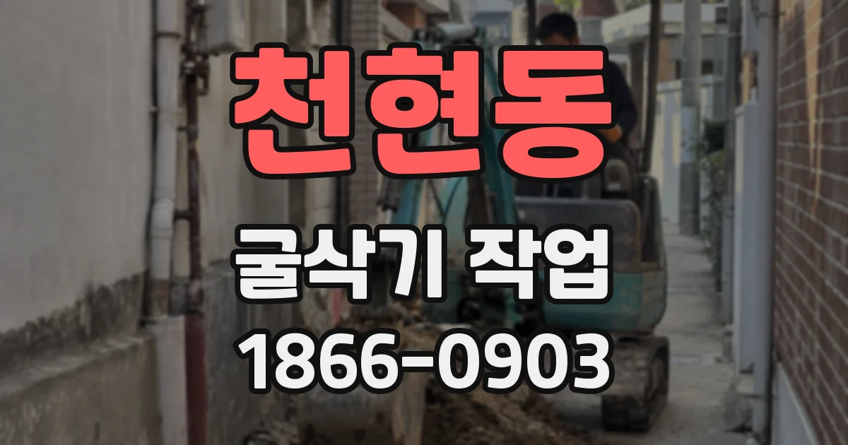천현동 굴삭기 작업