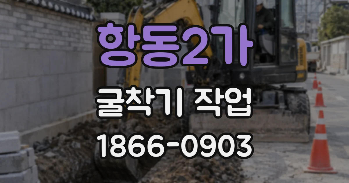 항동2가 굴착기 작업