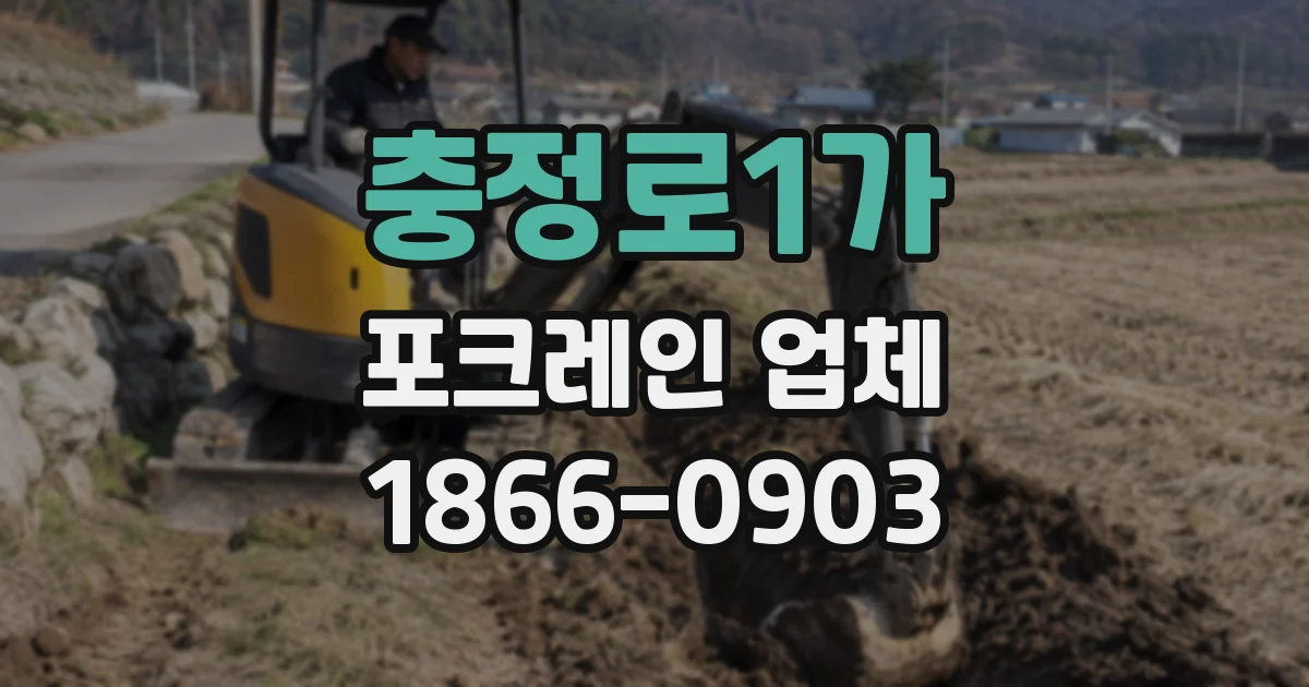 충정로1가 포크레인 업체