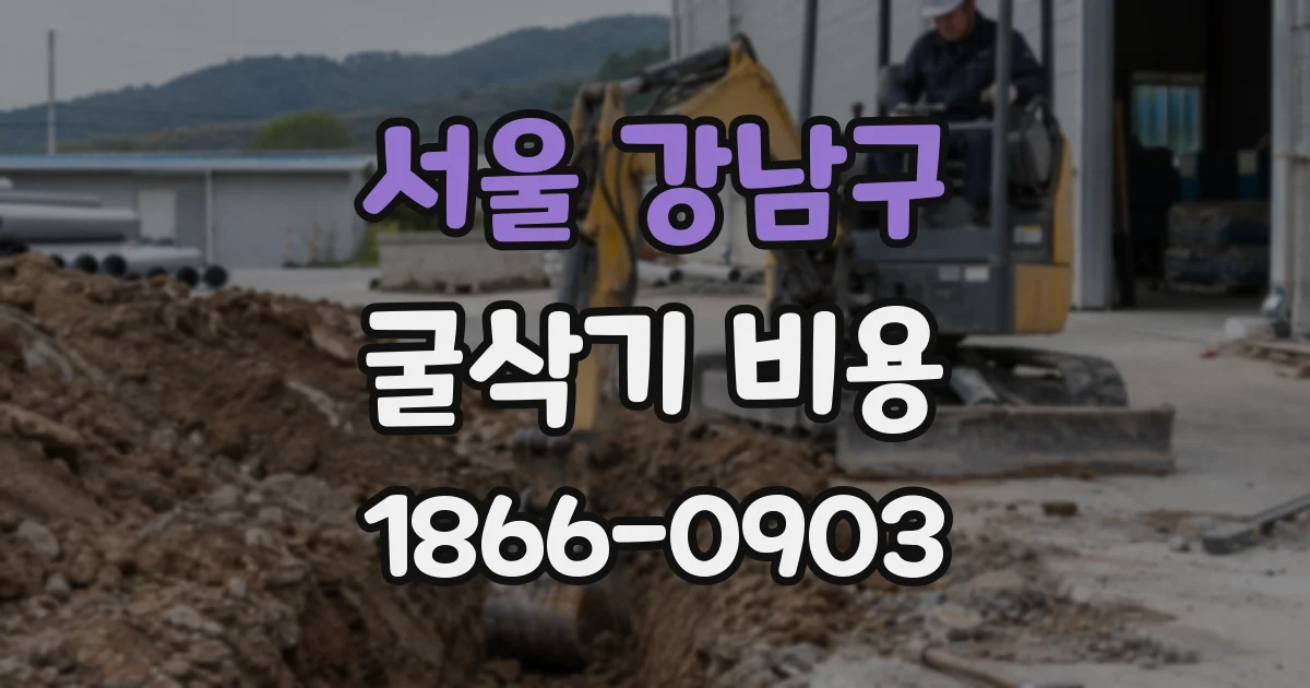 서울 강남구 굴삭기 비용
