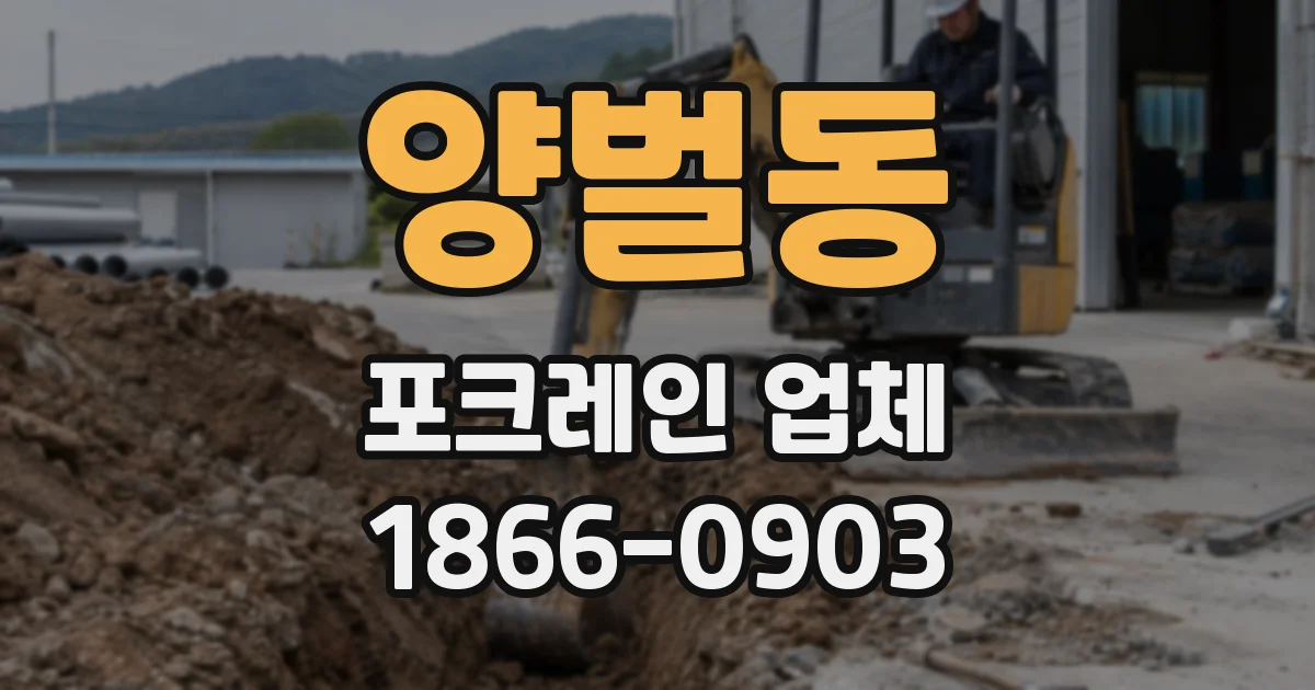 양벌동 포크레인 업체