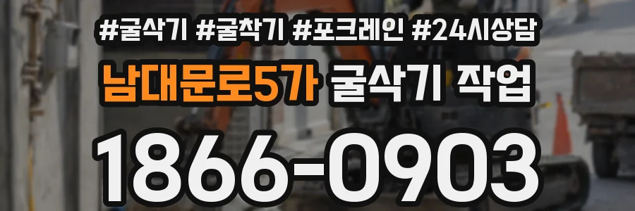 남대문로5가 굴삭기 작업