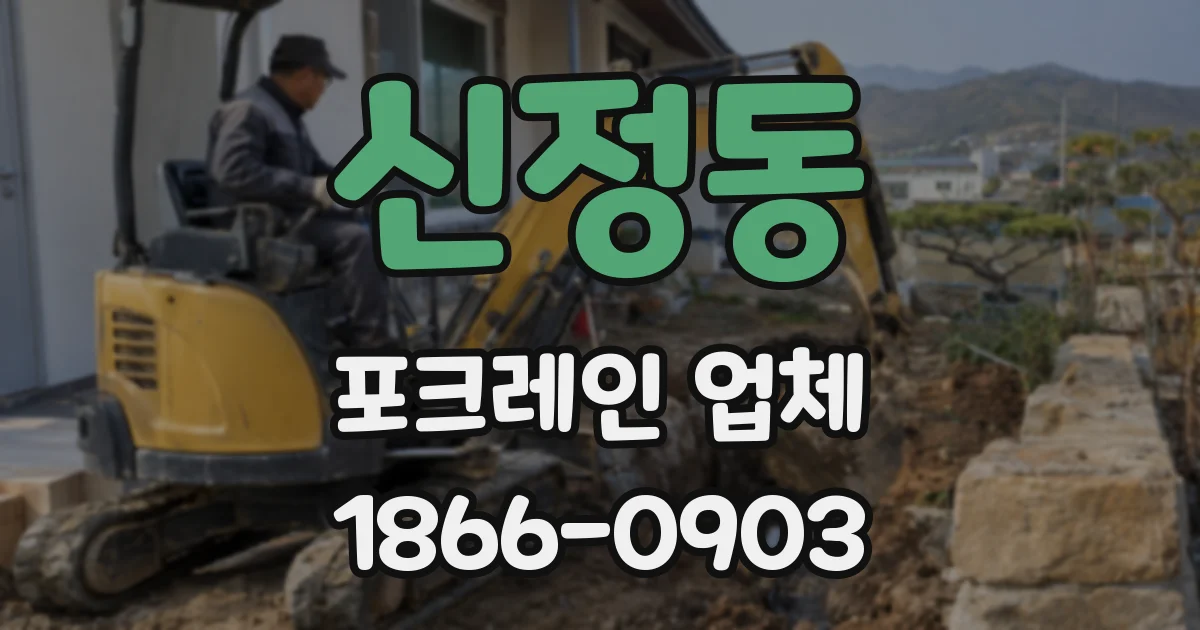 신정동 포크레인 업체