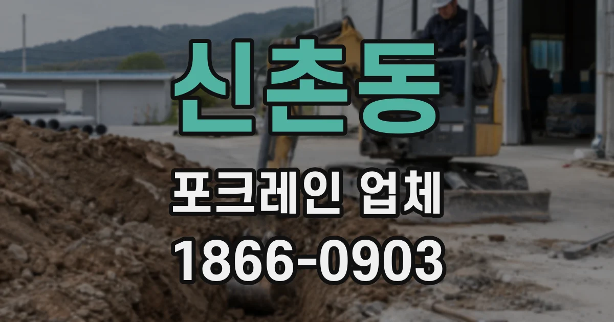 신촌동 포크레인 업체
