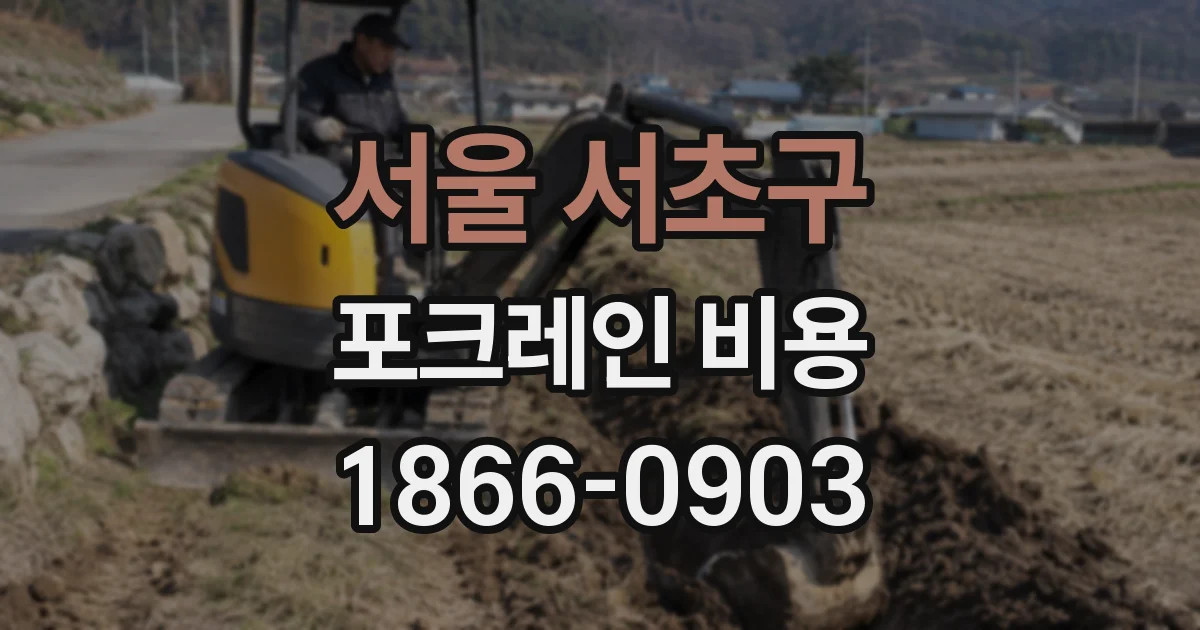 서울 서초구 포크레인 비용