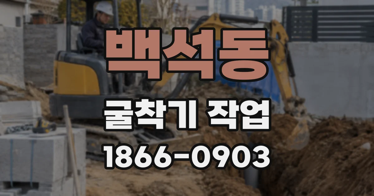 백석동 굴착기 작업