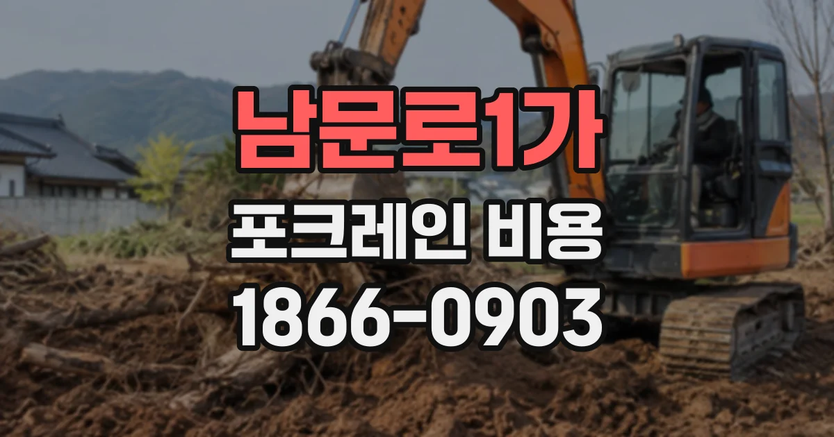 남문로1가 포크레인비용