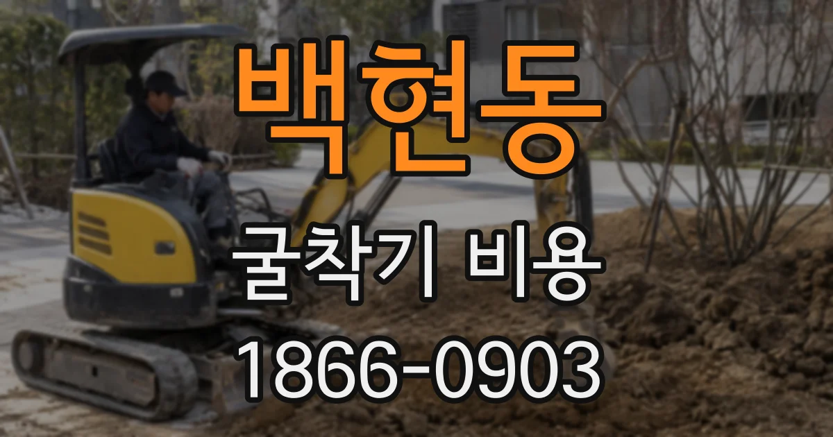 백현동 굴착기 비용