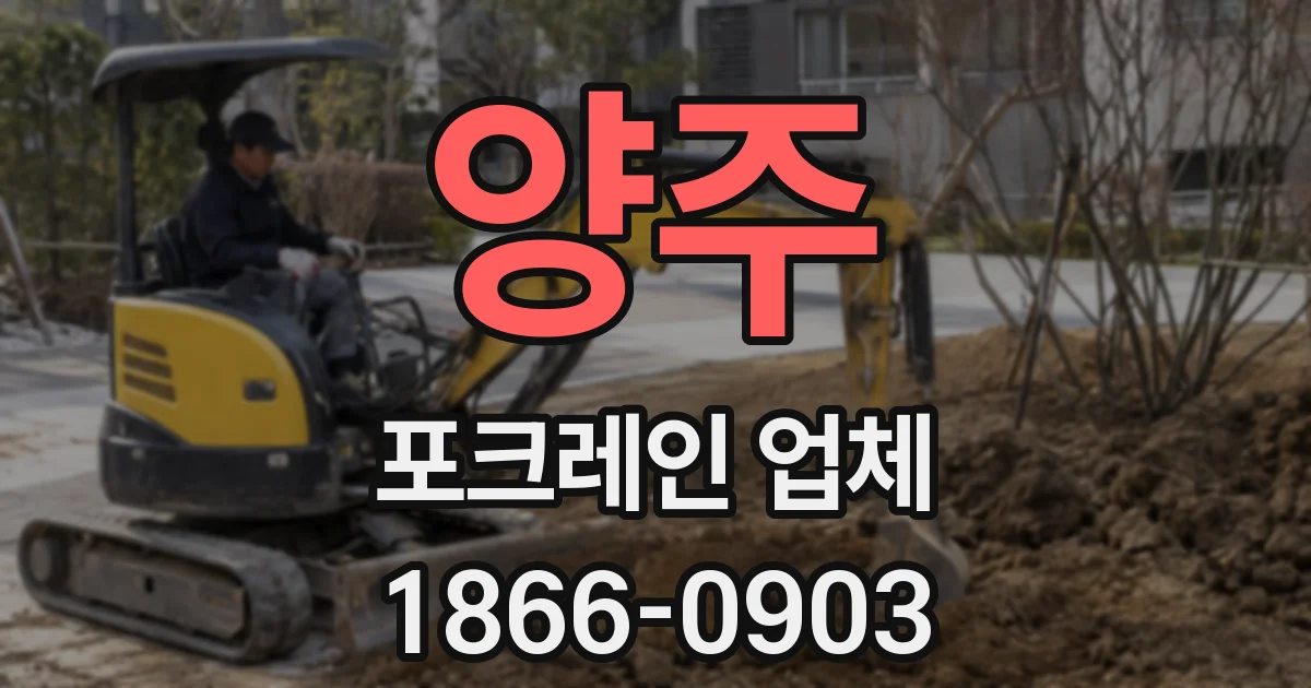 양주 포크레인 업체