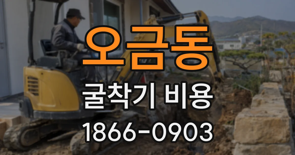 오금동 굴착기 비용