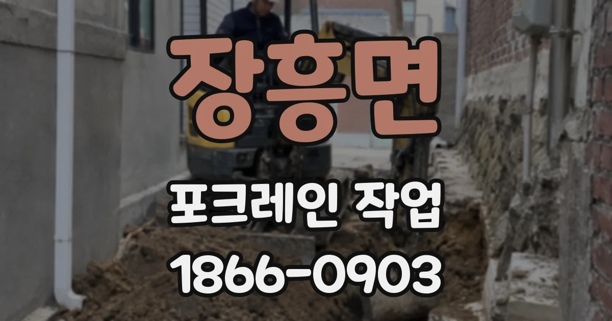 장흥면 포크레인 작업