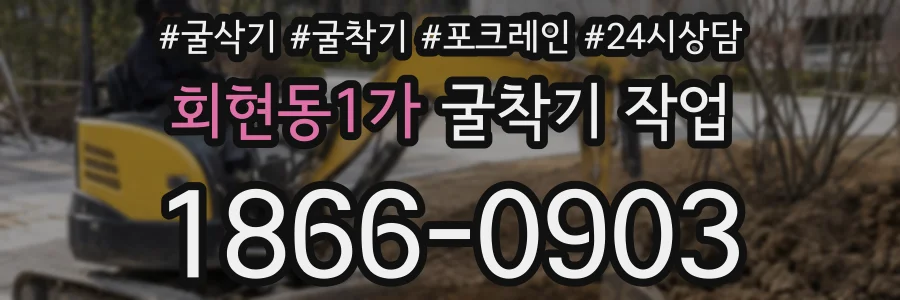 회현동1가 굴착기 작업