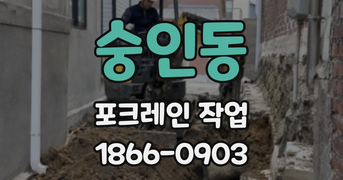 숭인동 포크레인 작업