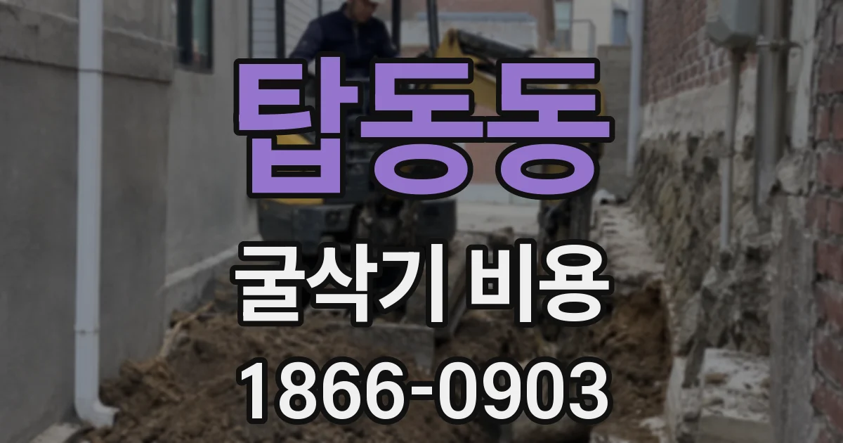 탑동동 굴삭기 비용