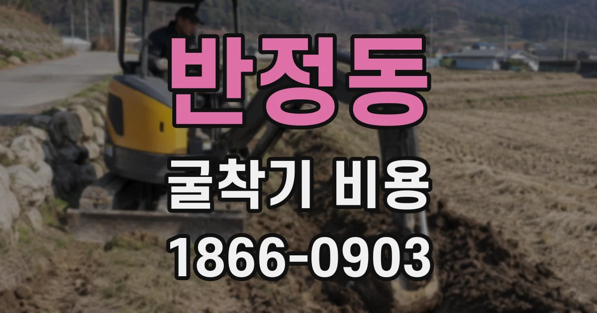 반정동 굴착기 비용