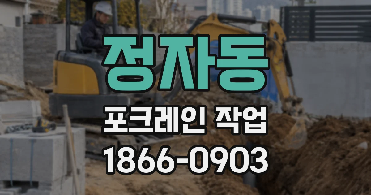 정자동 포크레인 작업