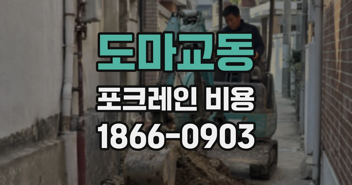 도마교동 포크레인 비용