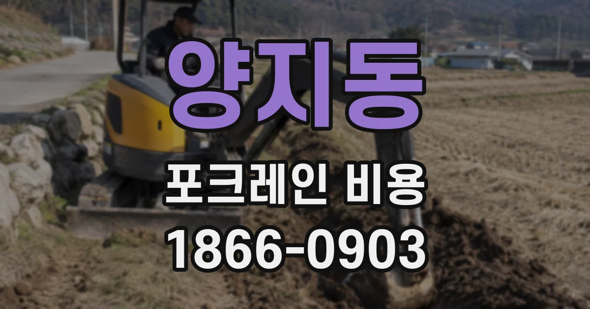 양지동 포크레인 비용